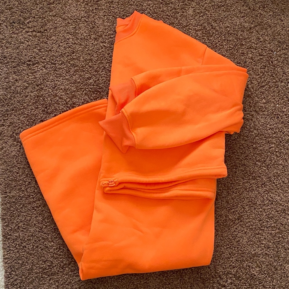 Bright Orange Sweatshirt and skirt Set
